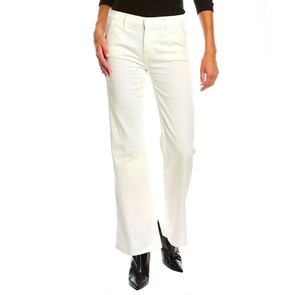 NWT 10.11 STUDIOS Micaela Milk Mid-Rise Bootcut Jean White 27 - Picture 1 of 11